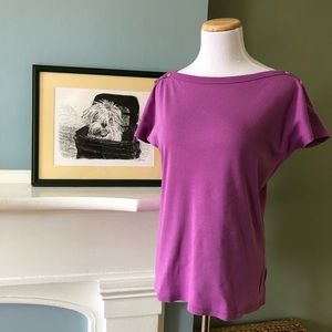 LAUREN Ralph Lauren Violet Boatneck Top